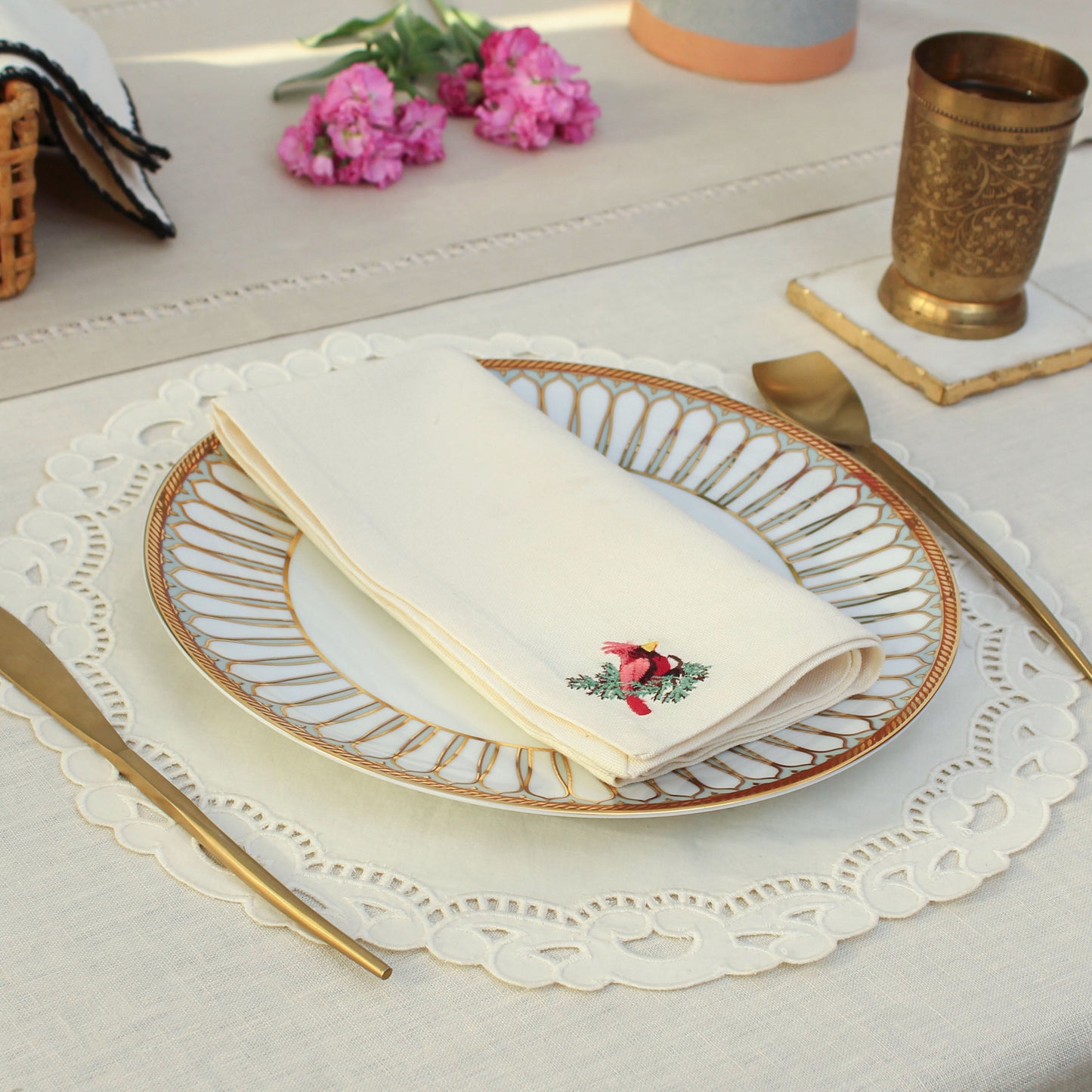 Goldfinch Napkin-Ecru