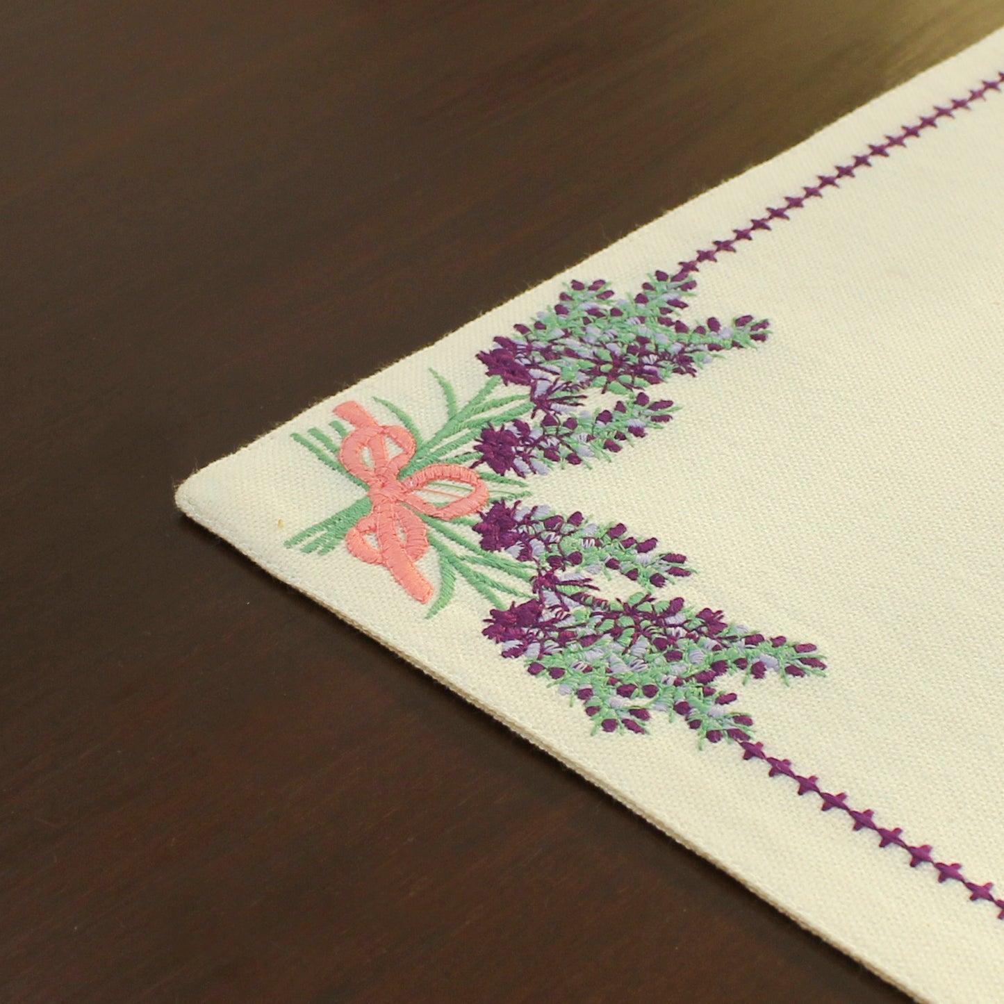 Purple Potpouri Placemat-Ecru