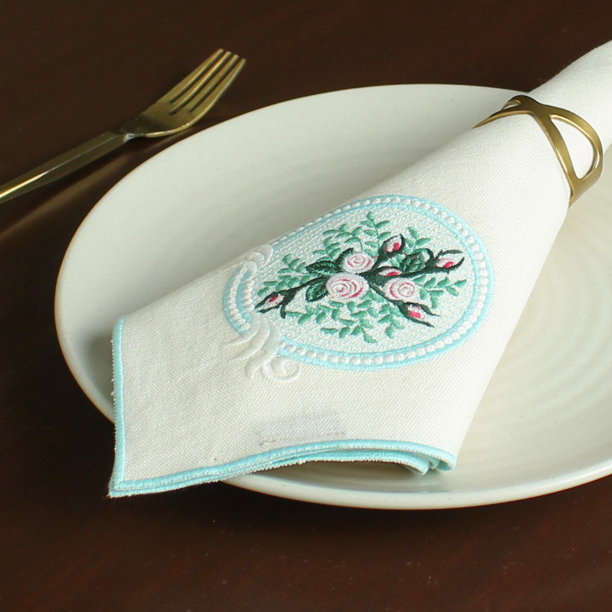 Jasmine Bloom Napkin-Ecru