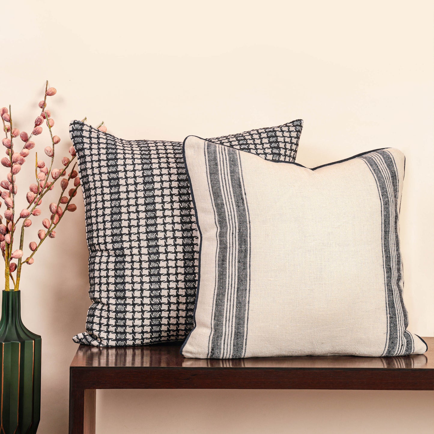 Swan Cushion Cover-Black