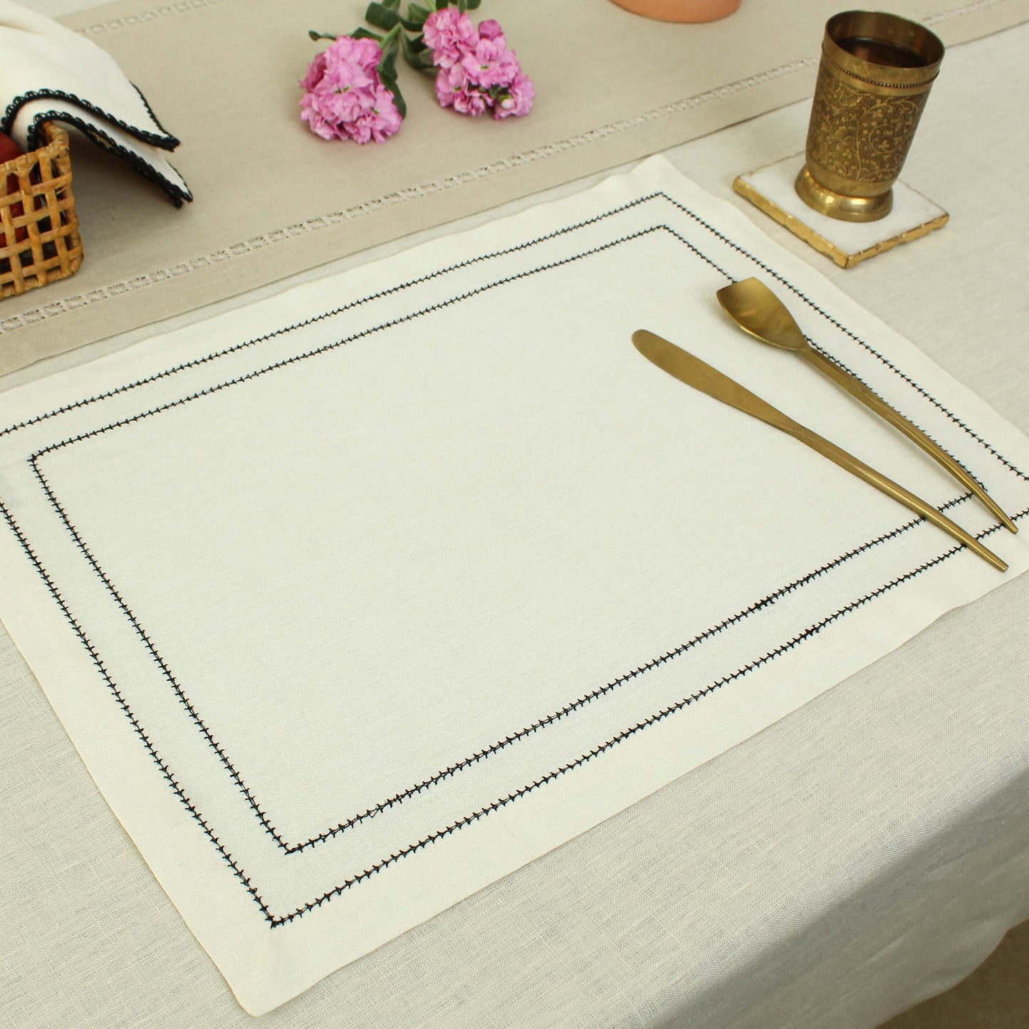 Tulum Placemat-Ecru