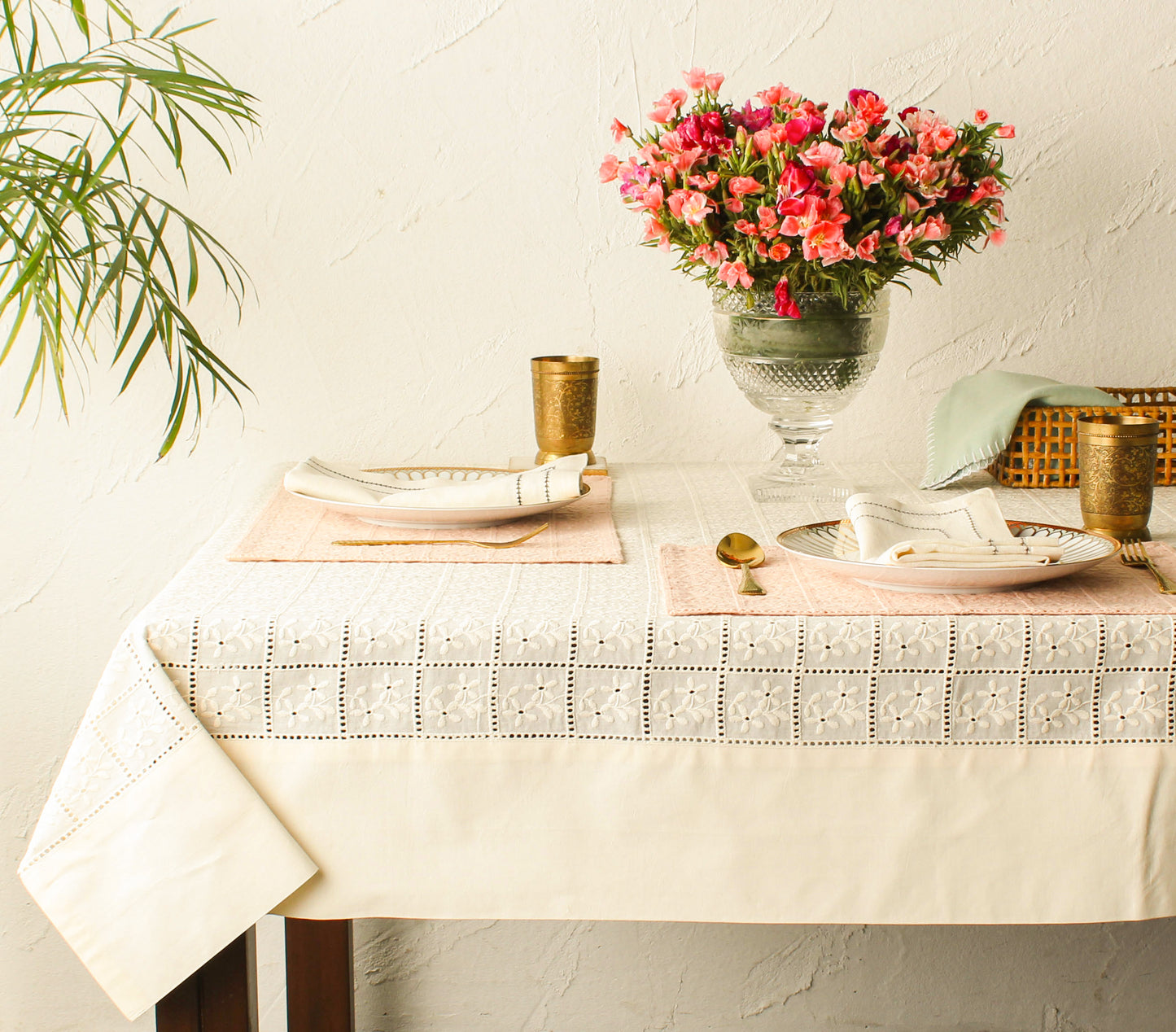 Nubra Table Cloth-Ecru