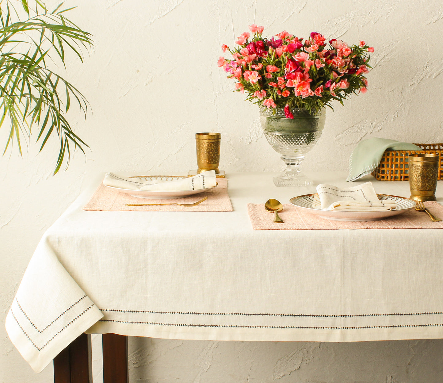 Tulum Table Cloth-Ecru
