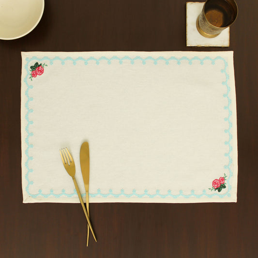 Jasmine Bloom Placemat-Ecru