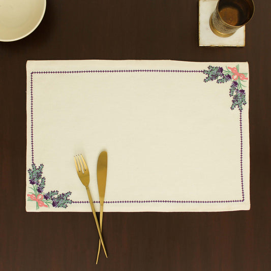Purple Potpouri Placemat-Ecru