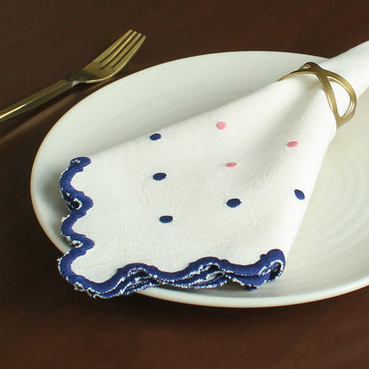 Ladybug Leaf Napkin-Ecru