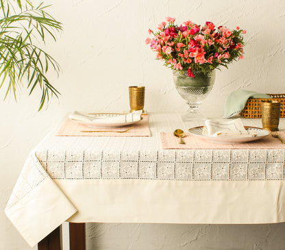 Nubra Table Cloth-Ecru