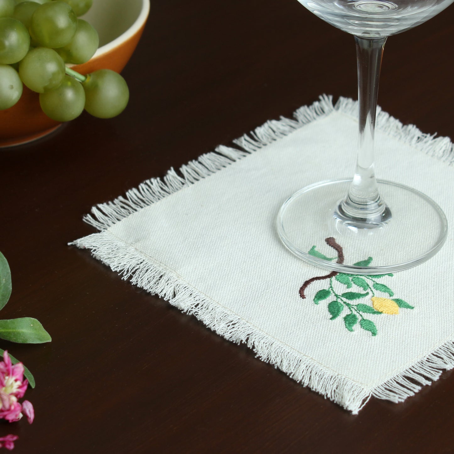 Aspen Cocktail Napkin-Ecru