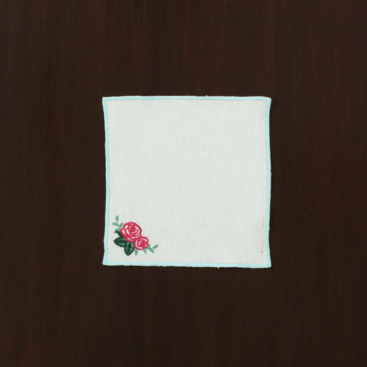 Jasmine Bloom Cocktail Napkin-Ecru